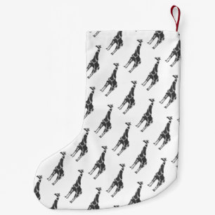 Calcetín Navideño Pequeño Giraffe Black and Grey Silhoutte