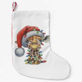 Calcetín Navideño Pequeño Giraffe festiva