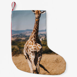 CALCETÍN NAVIDEÑO PEQUEÑO GIRAFFE RODEADO DE GRASA MARRÓN