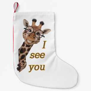 Calcetín Navideño Pequeño Giraffe.Text.Te veo