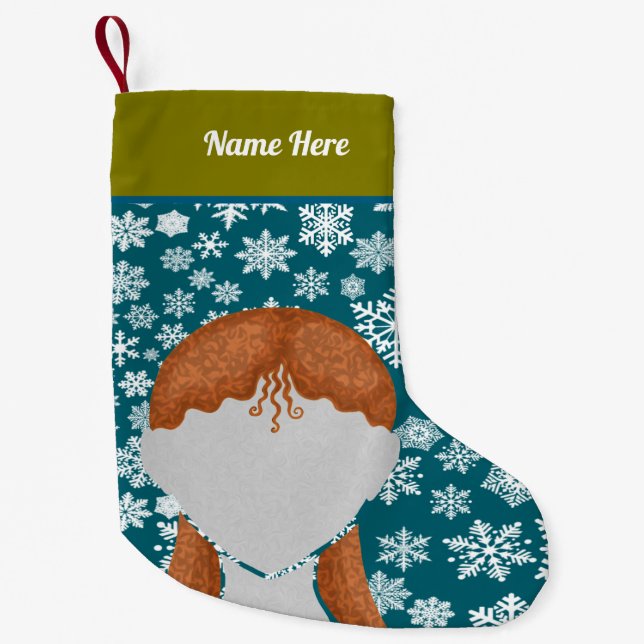 Calcetín Navideño Pequeño Girl Silhouette Xmas stocking. (Anverso)