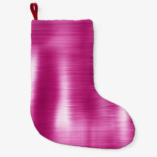 Calcetín Navideño Pequeño Girly Glam Pink White Streaks