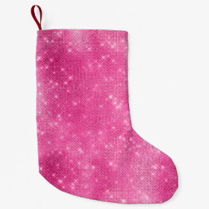 Calcetín Navideño Pequeño Girly Pink Sparkle