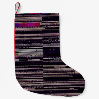 Calcetín Navideño Pequeño Glitched TV screen with broken pixels. Abstract fu
