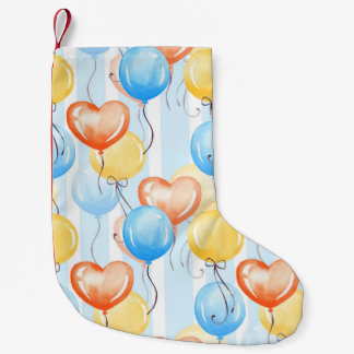 Calcetín Navideño Pequeño Globos coloridos: acuarela sin costuras.