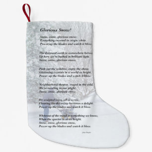 Calcetín Navideño Pequeño Glorioso poema estacional de nieve