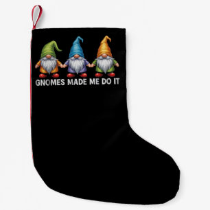 Calcetín Navideño Pequeño Gnomos de jardín divertidos Los gnomos me hicieron