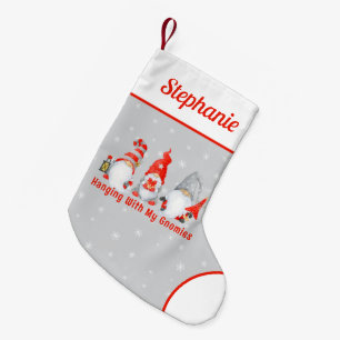 Calcetín Navideño Pequeño Gnomos de Navidad Personalizados