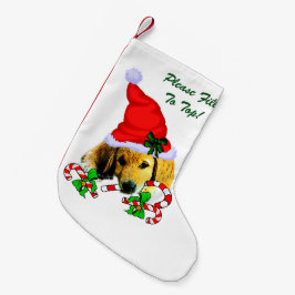 Calcetín Navideño Pequeño Golden Retriever Merry Christmas