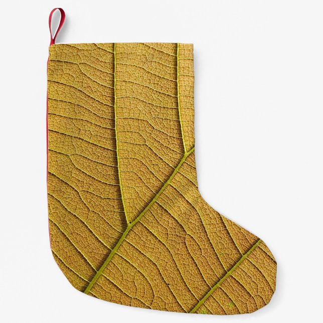 Calcetín Navideño Pequeño Golden yellow leaf pattern in the morning.  (Anverso)