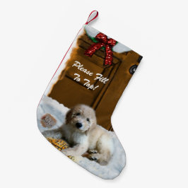 Calcetín Navideño Pequeño Goldendoodle Merry Christmas