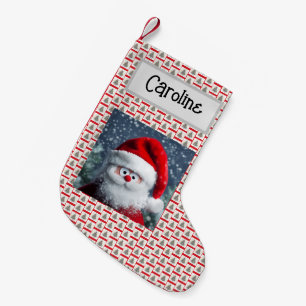 Calcetín Navideño Pequeño Googly Eyes Funny Santa, Personalizado Con El Nomb