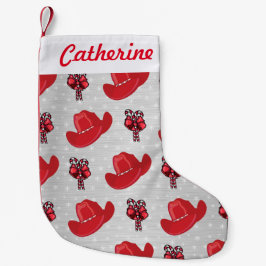 Calcetín Navideño Pequeño Gorra bovina y bastones de caramelo sobre Navidade