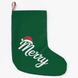 Calcetín Navideño Pequeño Gorro de Santa navideño negro atrevido
