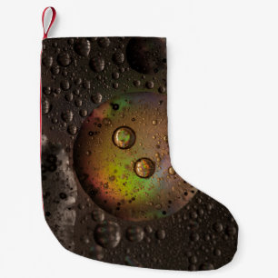 Calcetín Navideño Pequeño Gotas de agua en el panel de vidrio
