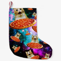 Gracioso gato de pizza espacial