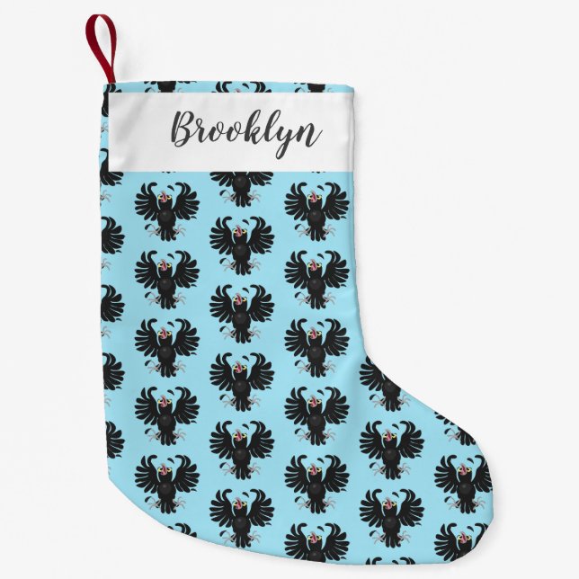 Calcetín Navideño Pequeño Gracioso ilustracion de personalizado de cuervos l (Anverso)