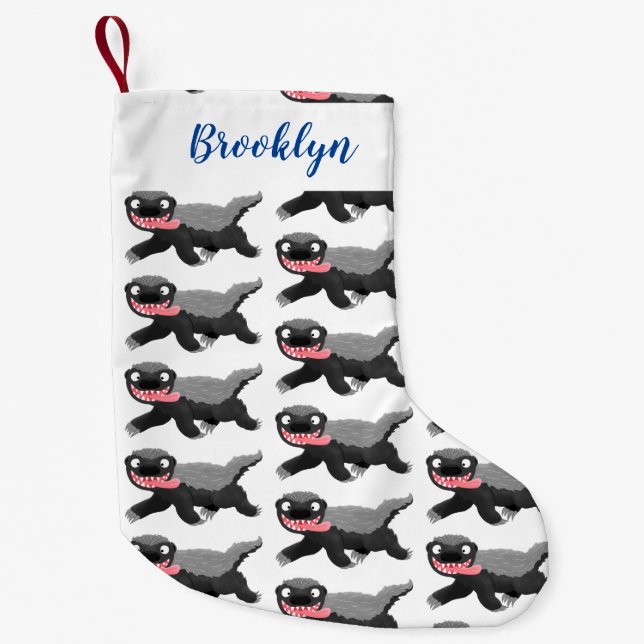 Calcetín Navideño Pequeño Gracioso ilustracion personalizado de insignia con (Anverso)