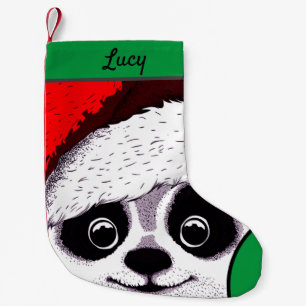 Calcetín Navideño Pequeño gracioso panda lindo en Navidades