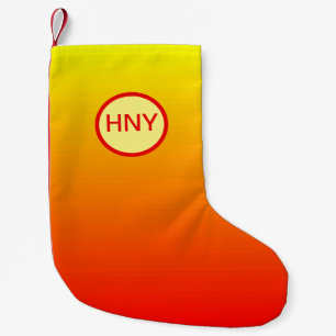 Calcetín Navideño Pequeño Gradiente de color rojo, Naranja y amarillo