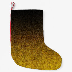 Calcetín Navideño Pequeño Gradiente de Purpurina amarillo y negro