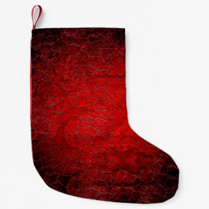Calcetín Navideño Pequeño Gradiente negro de textura de grifo rojo