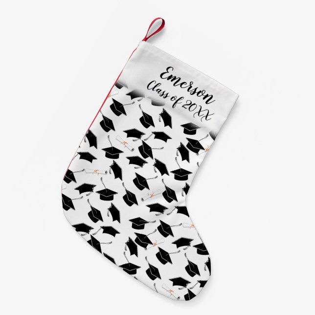 Calcetín Navideño Pequeño Graduación de licenciatura y diploma (Frente (Colgado))