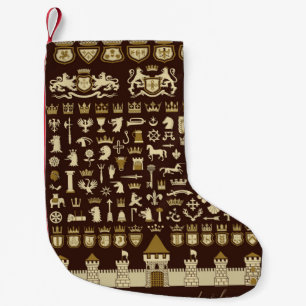 Calcetín Navideño Pequeño Gran conjunto de elementos heráldicos. 