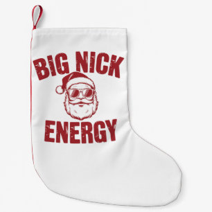 Calcetín Navideño Pequeño Gran Energía de Nick Santa Divertido Chiste Navide