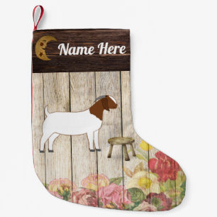 Calcetín Navideño Pequeño Granja personalizada de cabra boer