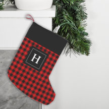 Granjero Red Black Buffalo Plaid Monogramado