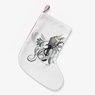 Calcetín Navideño Pequeño Gray Cockatiel