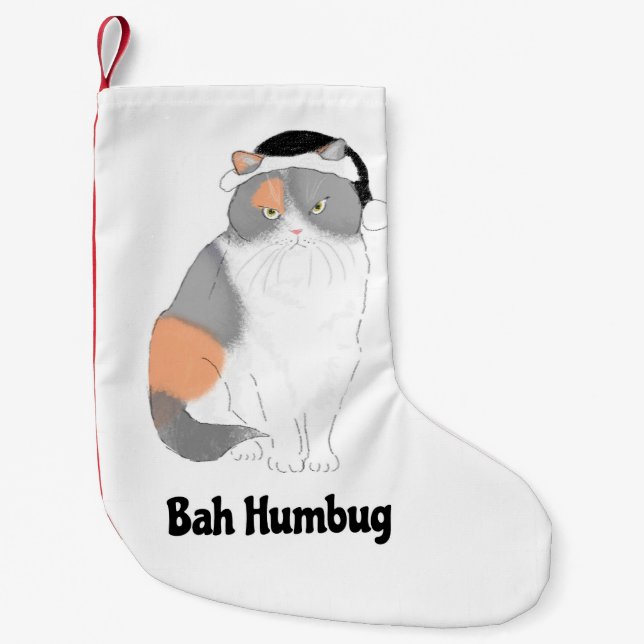 Calcetín Navideño Pequeño Grumpy Katie bah humorística Navidades (Anverso)