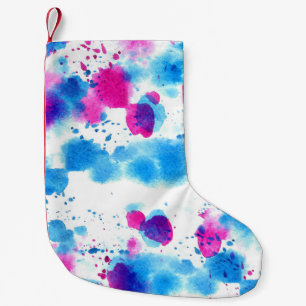 Calcetín Navideño Pequeño Grunge Stains Textura de acuarela