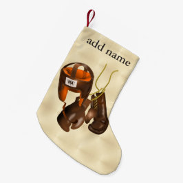 Calcetín Navideño Pequeño Guantes de boxeo de época y casco