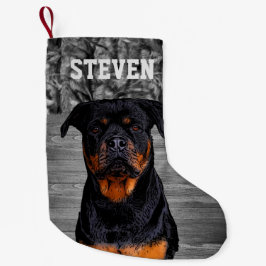 Calcetín Navideño Pequeño Guay Camo Rottweiler Dog Animal Rugged Name