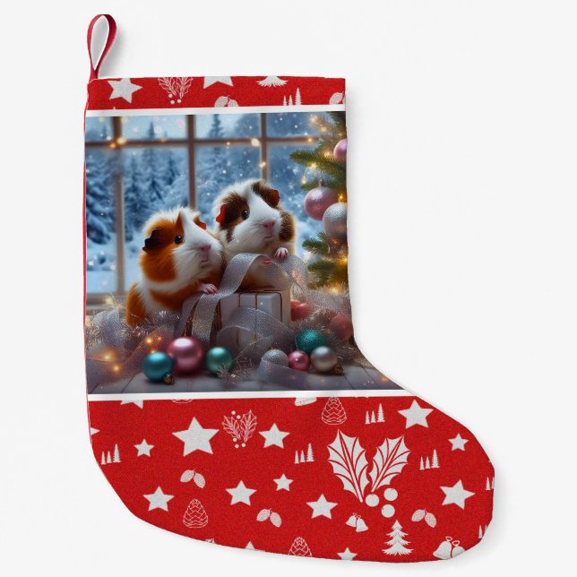 Calcetín Navideño Pequeño Guinea Pigs' Christmas Stocking (Anverso)