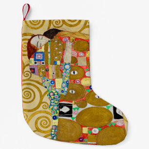 Calcetín Navideño Pequeño Gustav Klimt Fulfillment Nouveau Couple