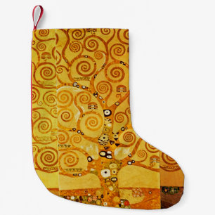 Calcetín Navideño Pequeño Gustav Klimt Tree of Life: Simbolista Art Nouveau