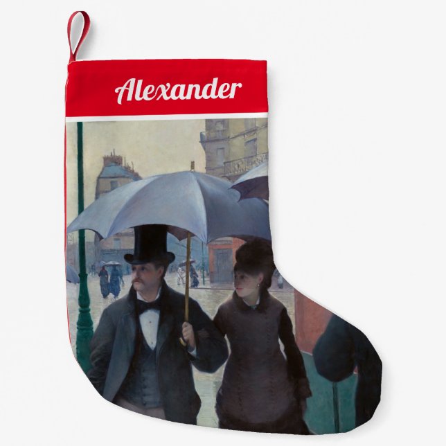 Calcetín Navideño Pequeño Gustave Caillebotte - Paris Street; Rainy Day (Anverso)