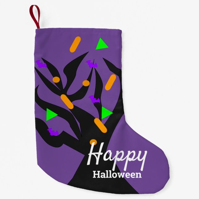 Calcetín Navideño Pequeño Halloween Stocking | Espolvorear árboles (Anverso)