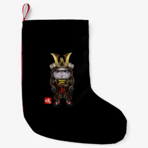 Calcetín Navideño Pequeño Hamster gris enano en pleno samurai japonés