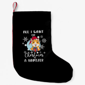 Calcetín Navideño Pequeño Hamster Todo Lo Que Quiero Navidades Es Un Hamster