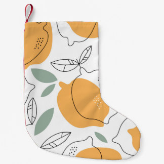 Calcetín Navideño Pequeño Hand drawn Lemons background. Seamless pattern wit