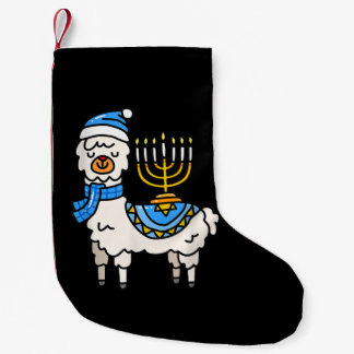 Calcetín Navideño Pequeño Hanukkah Llama Menorah Chanukah Alpaca regalo