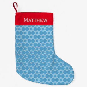 Calcetín Navideño Pequeño Hanukkah Star of David Personalize