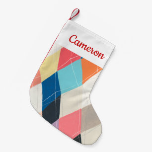 Calcetín Navideño Pequeño Harlequin Hopscotch - Patrón Argyle