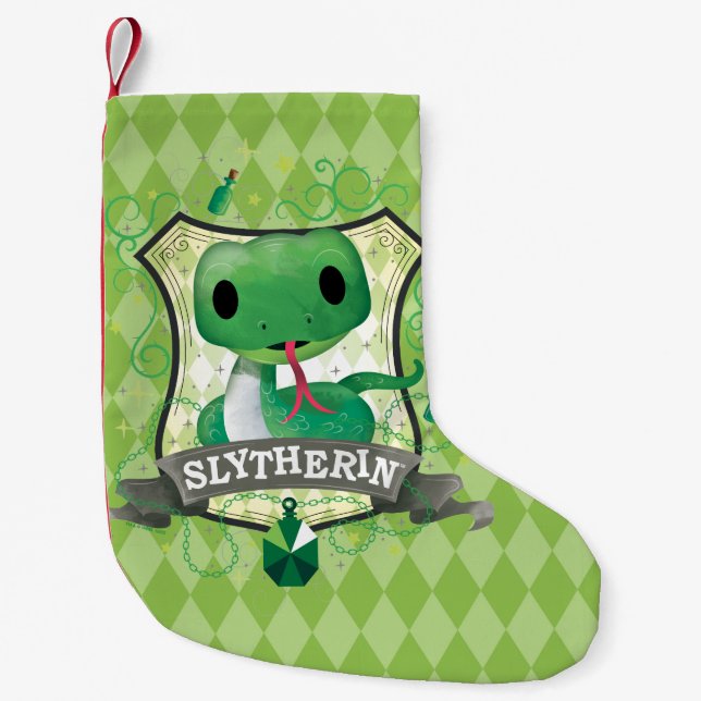 Calcetín Navideño Pequeño Harry Potter | Encantador Escudo SLYTHERIN™ (Anverso)