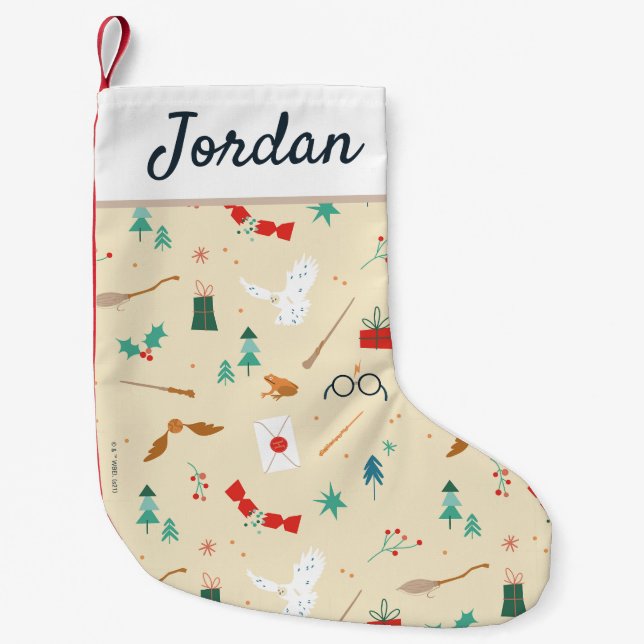 Calcetín Navideño Pequeño Harry Potter | Patrón de iconos de vacaciones (Anverso)