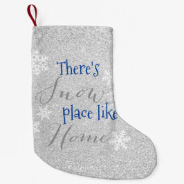 Calcetín Navideño Pequeño ¡Hay lugar de la NIEVE como en casa! Snowflake de